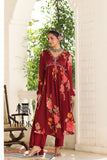 Maroon floral dress salwar kameez