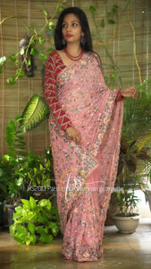 Karva parsi inspired gorgette saree