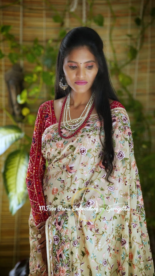 Kiasha Parsi inspired sari - Saffronfashionindia