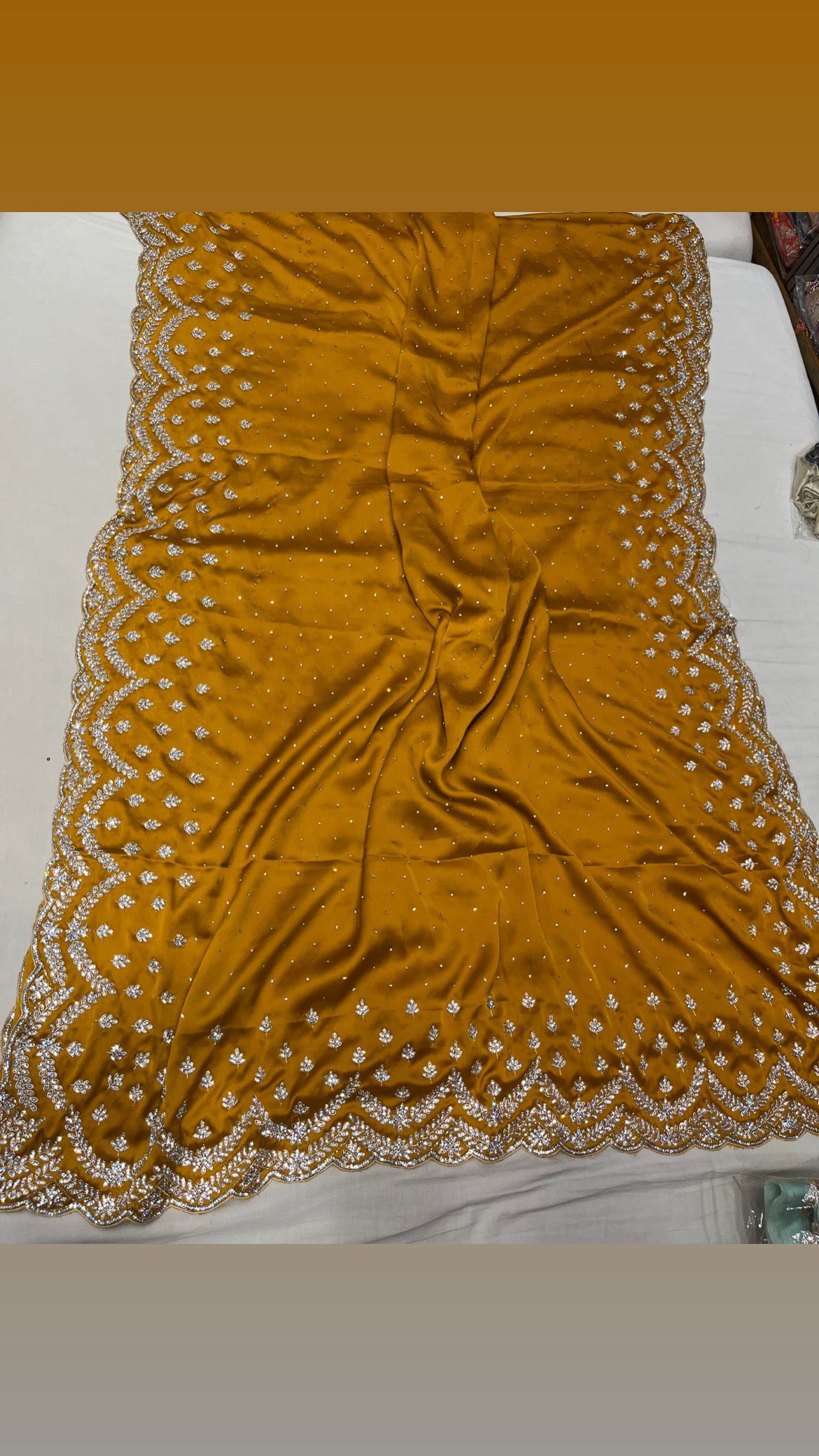 Zarkan satin reception saree - Saffronfashionindia