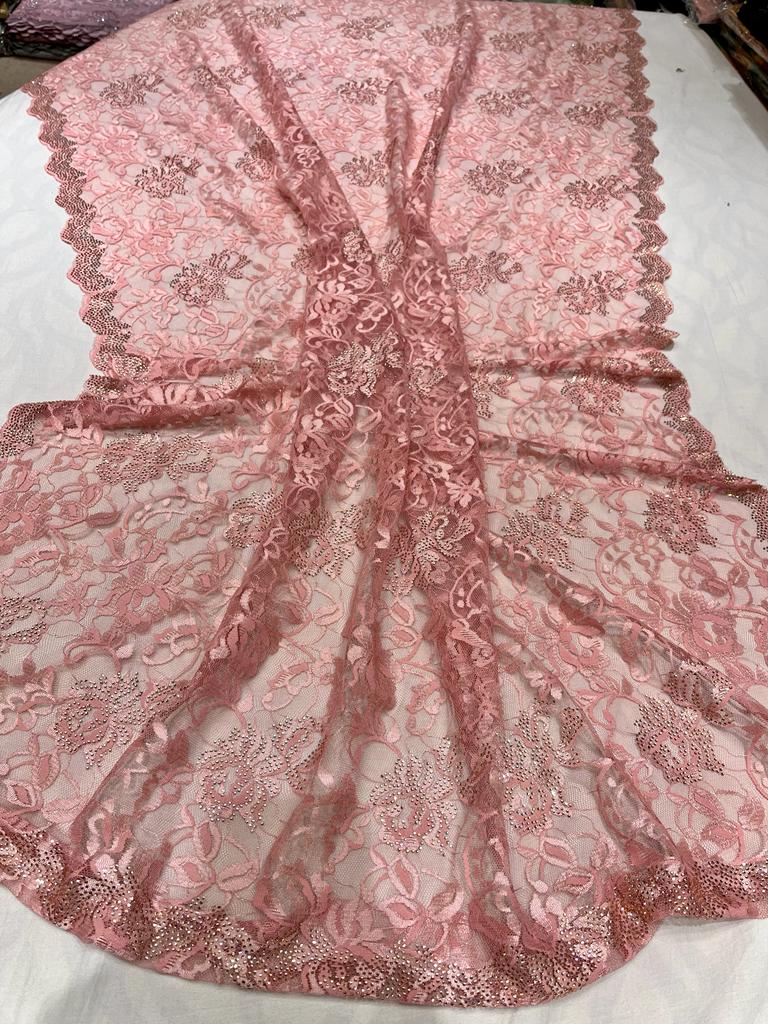 Vani Chaintley lace swarosvki inspired women saree - Saffronfashionindia