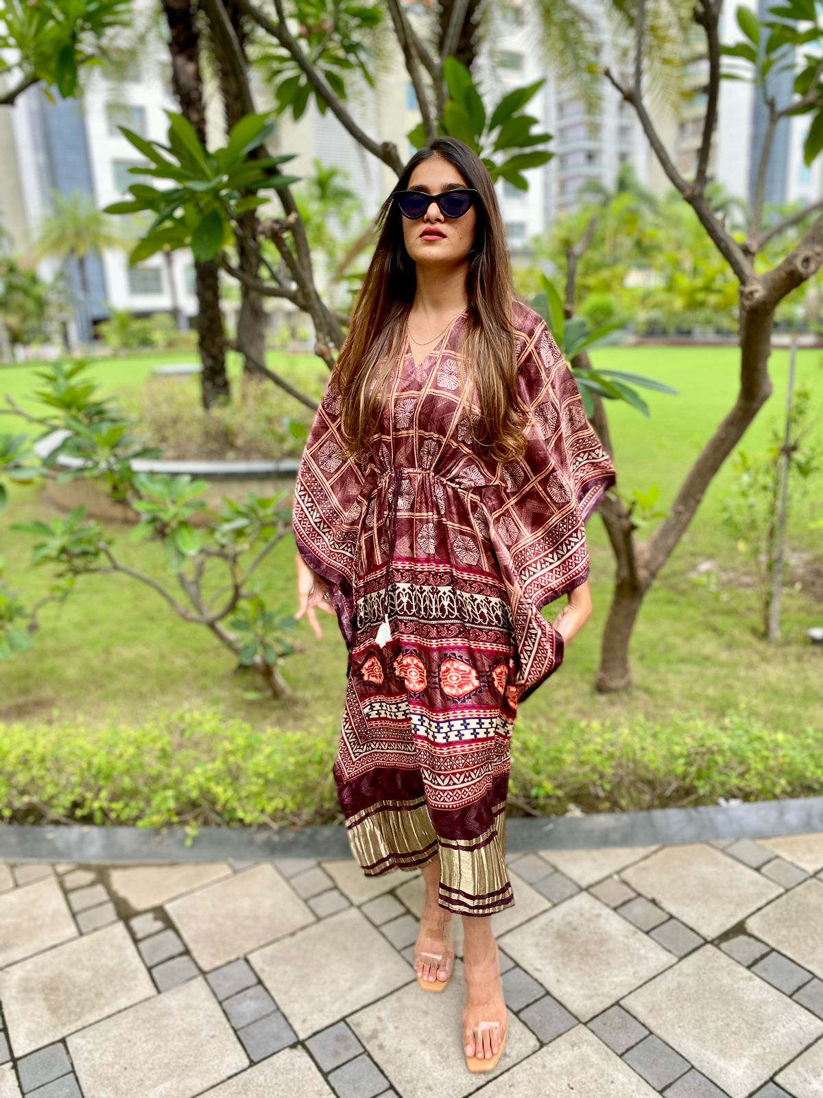 Beachong gajji silk kaftan - Saffronfashionindia