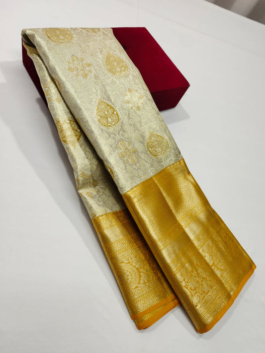 Women Kanjeevaram tissue silk saree - Saffronfashionindia