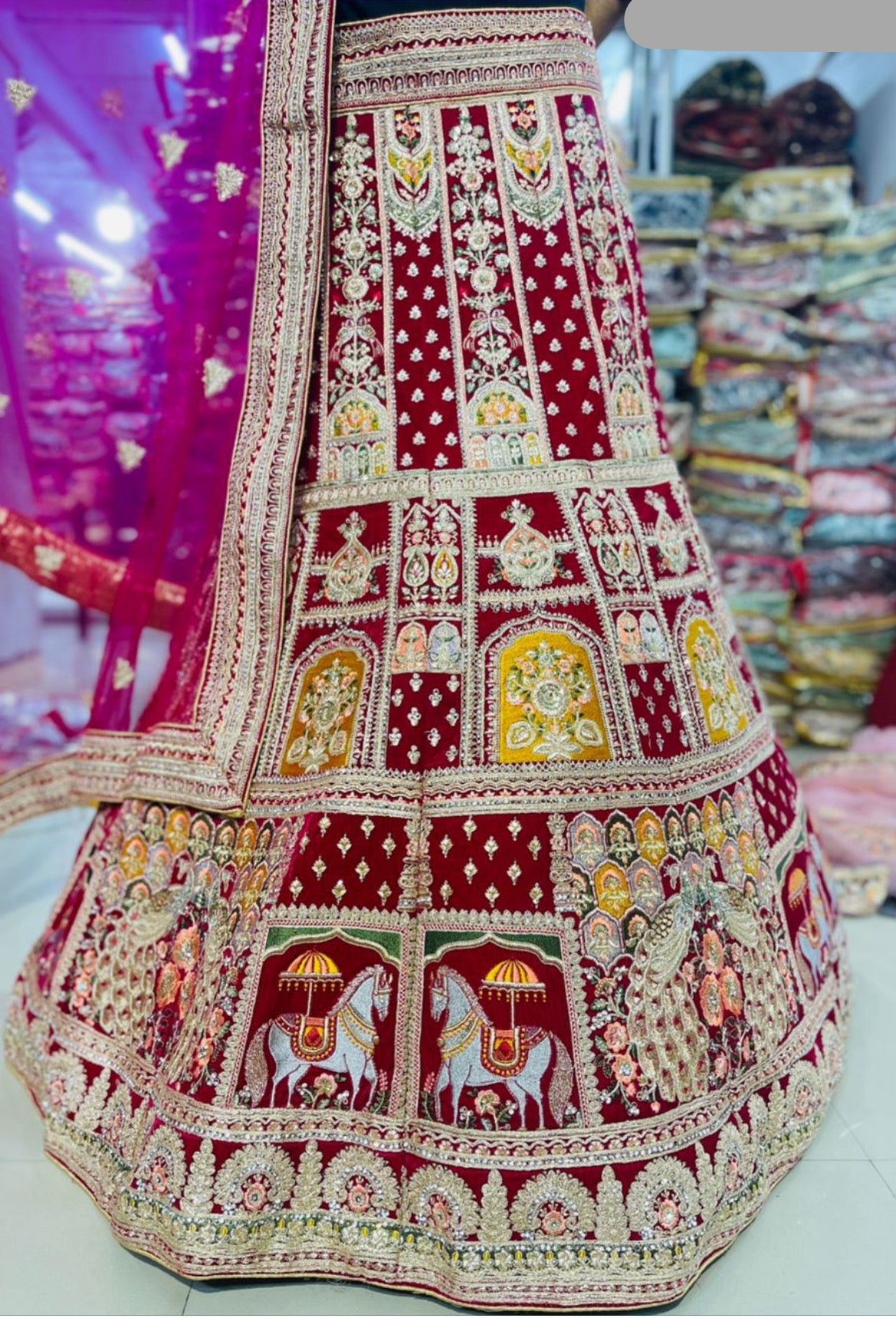 Onaya traditional velvet lehanga set - Saffronfashionindia