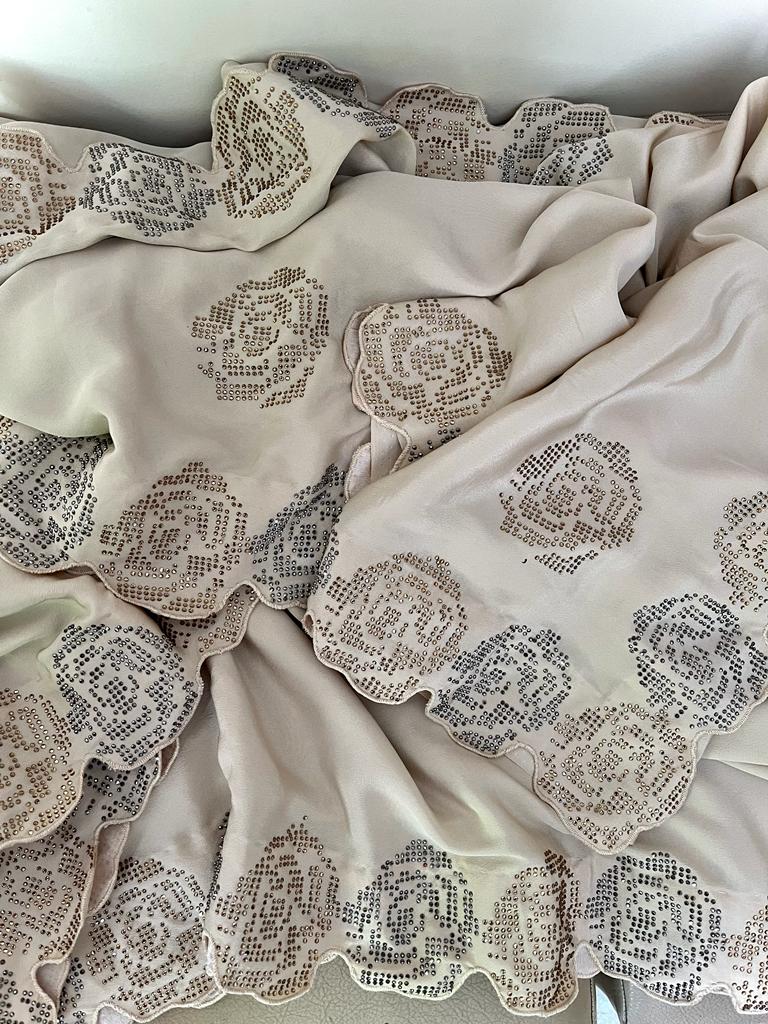 Swarosvki inspired satin saree - Saffronfashionindia