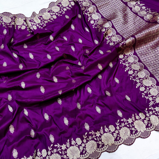 Vanisha Katan silk handwoven kadwa saree - Saffronfashionindia