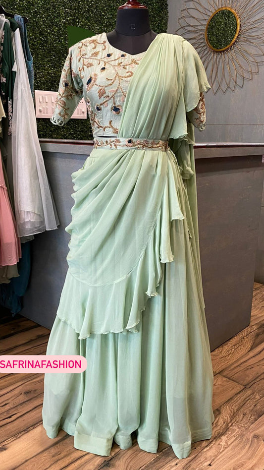 Fairy dola silk indowestern dress - Saffronfashionindia