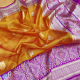 Livas kora kadwa handwoven saree