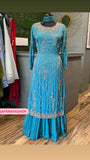 Shantani blue chinon kurta dress