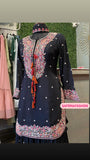 Black embroidery kurta set