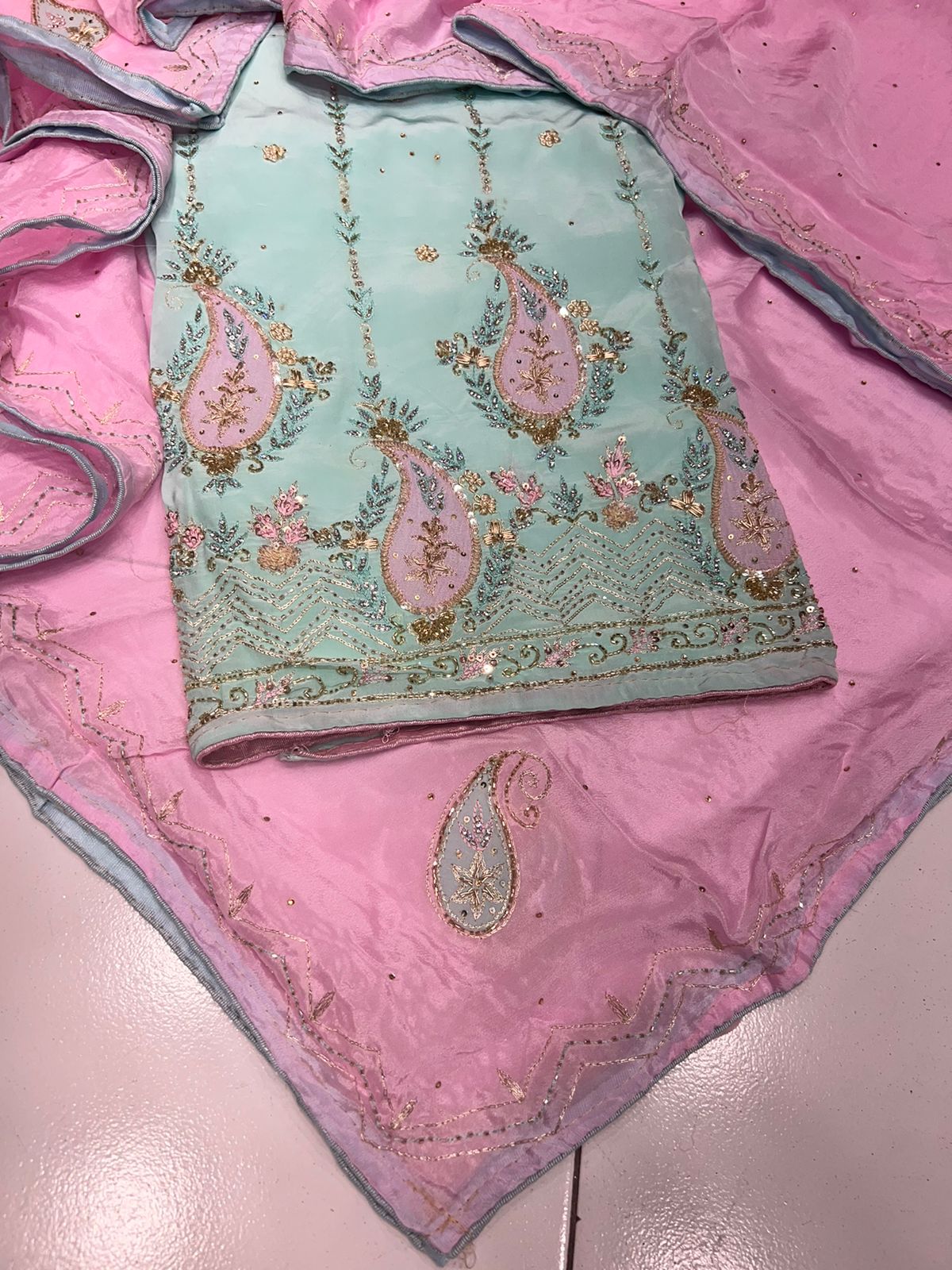 Ameena crepe salwar suit - Saffronfashionindia