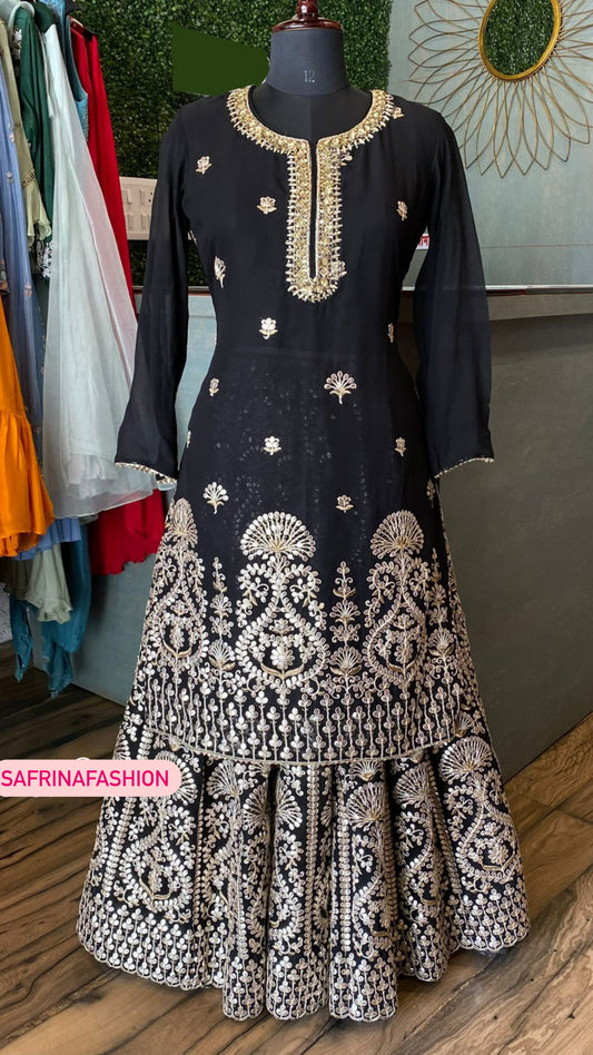 Eid beauty black kurta dress - Saffronfashionindia