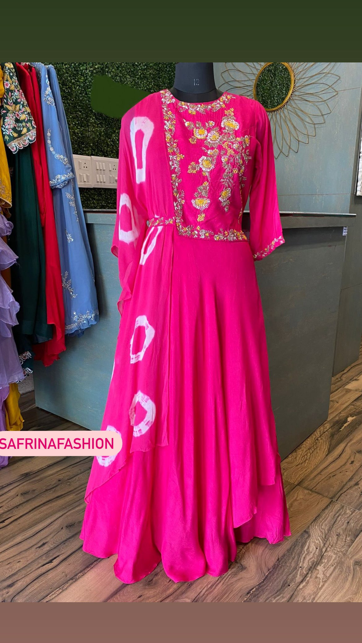 Davita silk gown dress - Saffronfashionindia