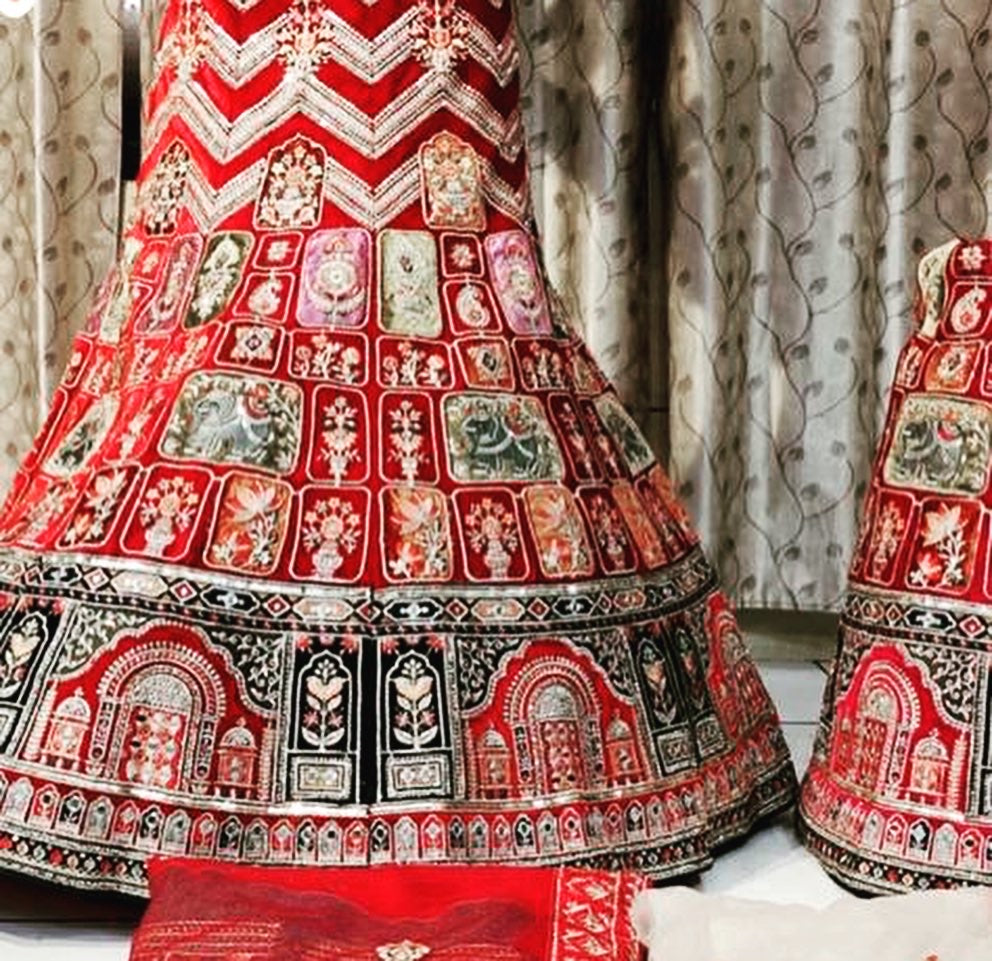 Raj mahal inspired lehanga choli traditional lehanga - Saffronfashionindia