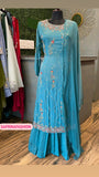Shantani blue chinon kurta dress