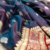 Rani kora handwoven kadwa saree