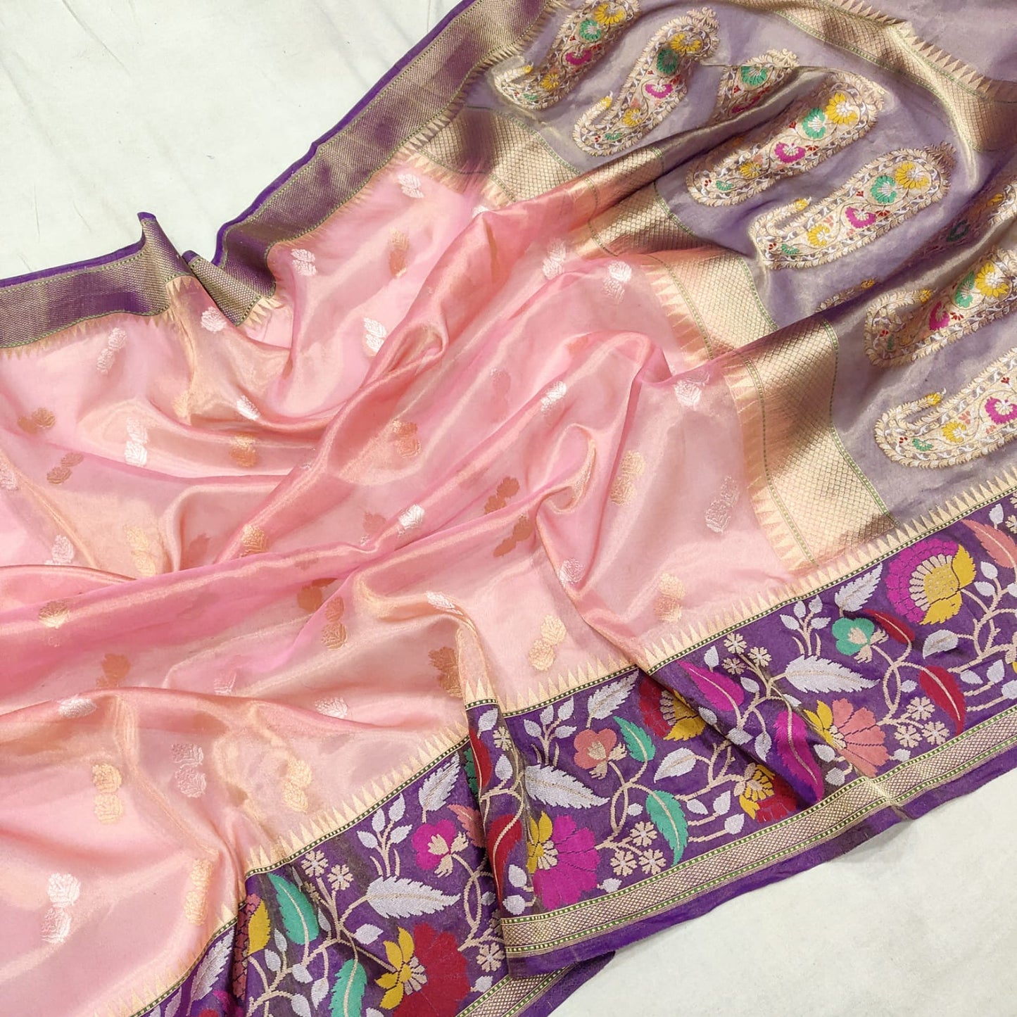 Wahima tissue kora handwoven saree - Saffronfashionindia