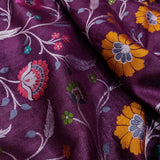 Floral bagicha inspired handwoven tussar saree