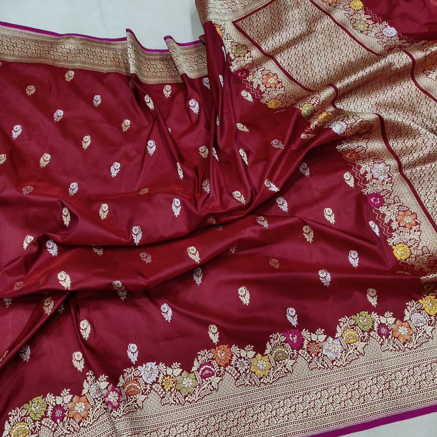 Rupali Katan silk handwoven saree - Saffronfashionindia