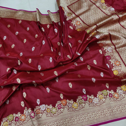 Rupali Katan silk handwoven saree - Saffronfashionindia