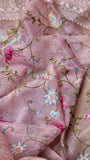 Organza silk Parsi embroidered sari