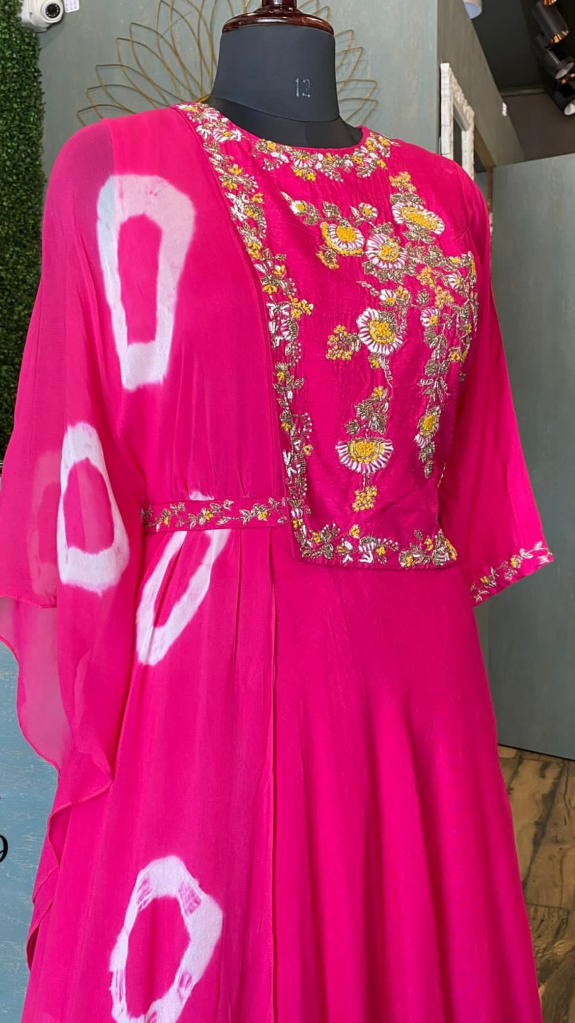 Davita silk gown dress - Saffronfashionindia