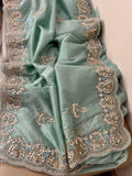 Lisa zardosi organza saree wedding sari