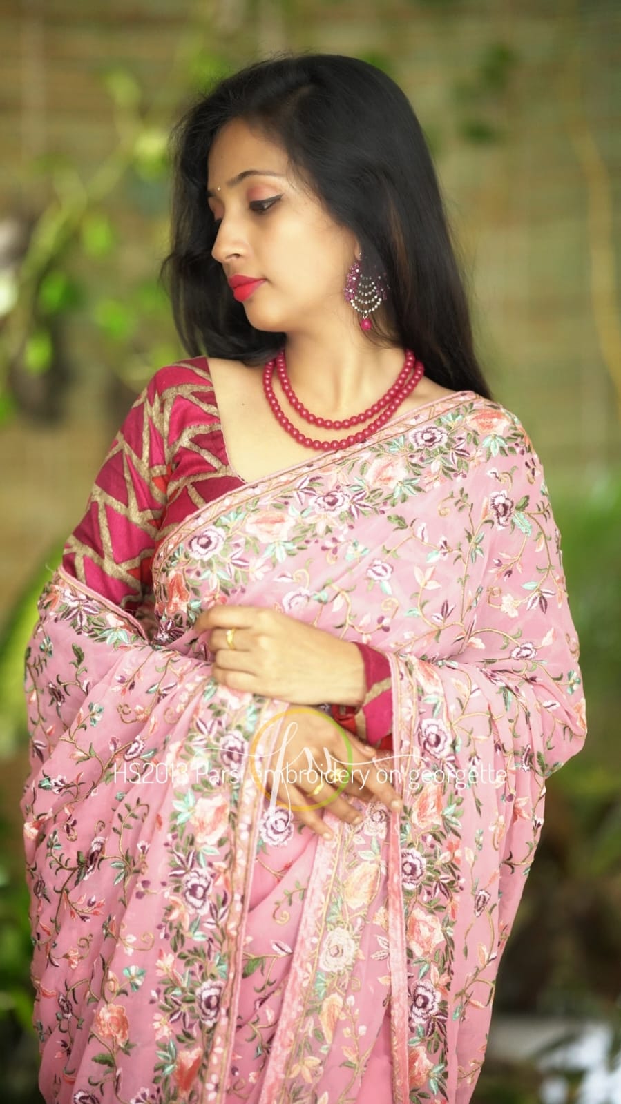 Karva parsi inspired gorgette saree - Saffronfashionindia