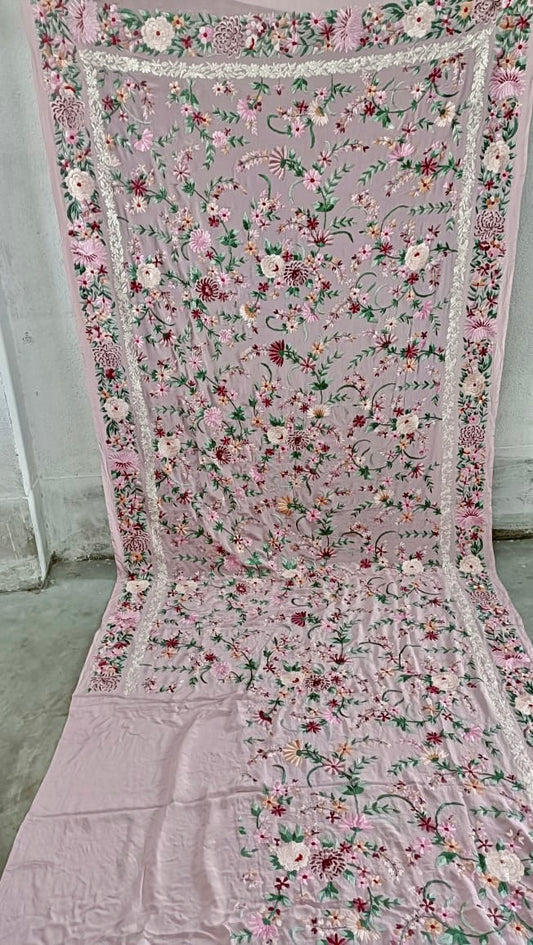 Kashmiri inspired authentic Parsi saree - Saffronfashionindia