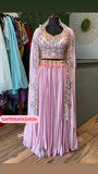 Floral pink lehanga choli dress