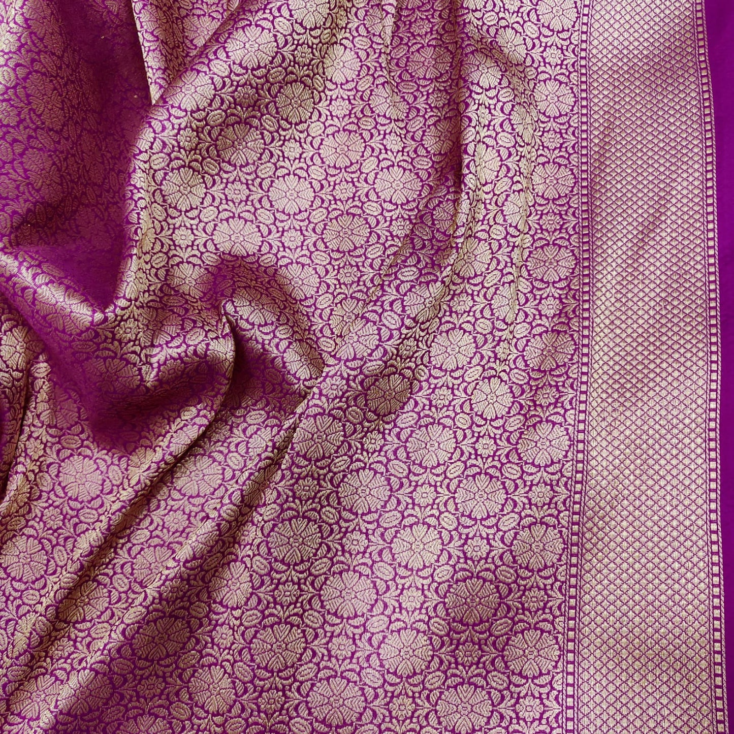 Paschmina kora handwoven saree - Saffronfashionindia