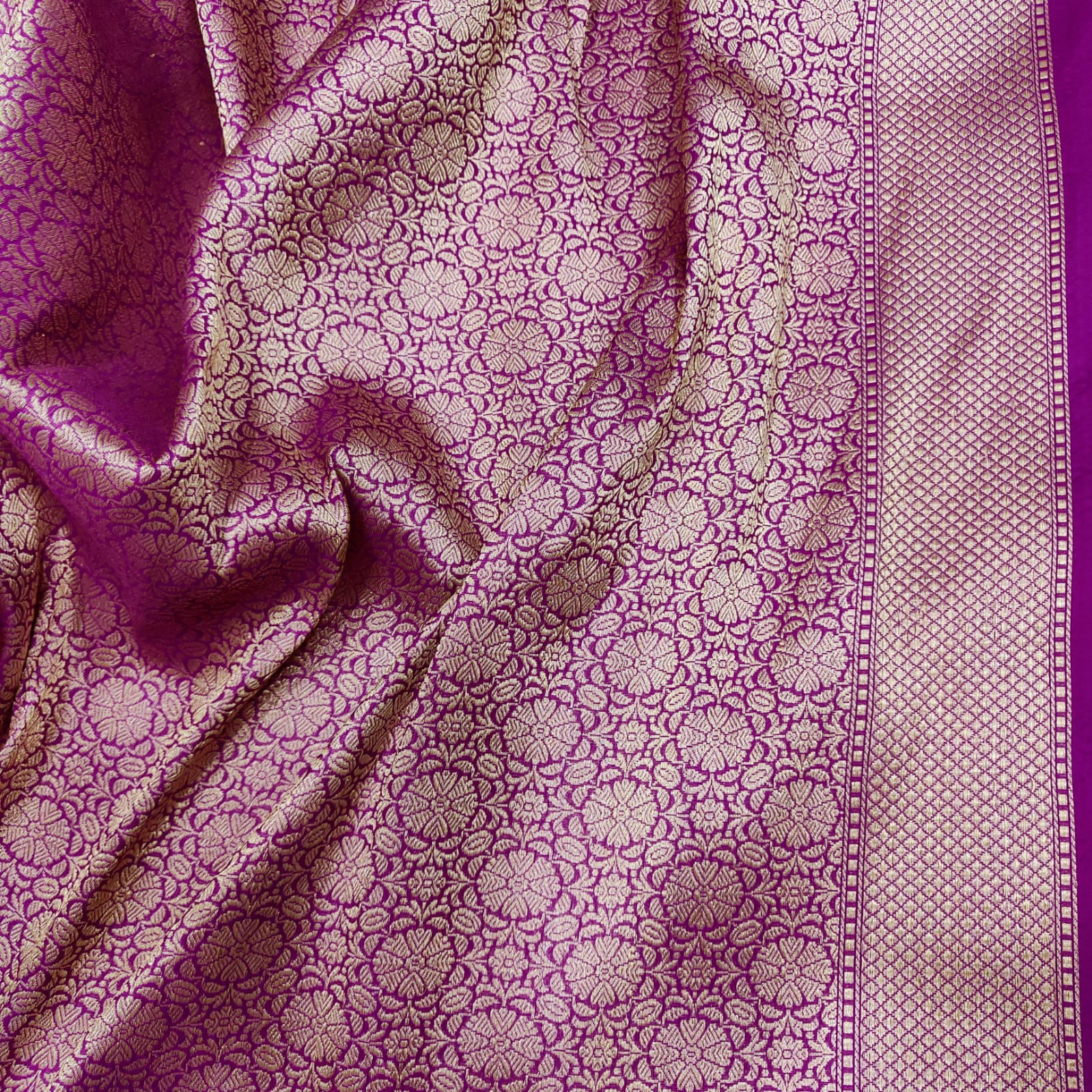 Paschmina kora handwoven saree - Saffronfashionindia