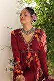 Maroon floral dress salwar kameez