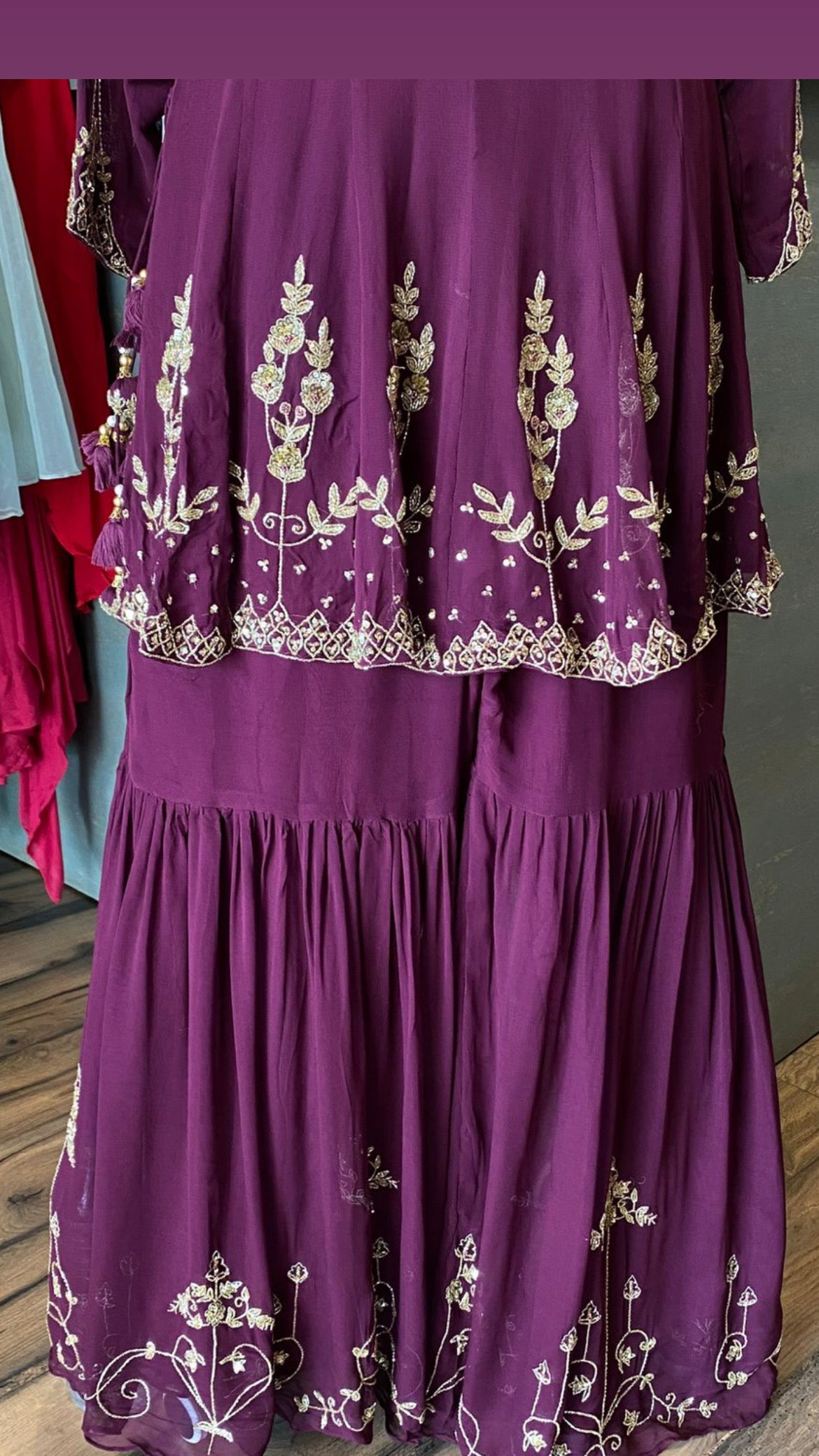 Manya gorgette peplum dress - Saffronfashionindia