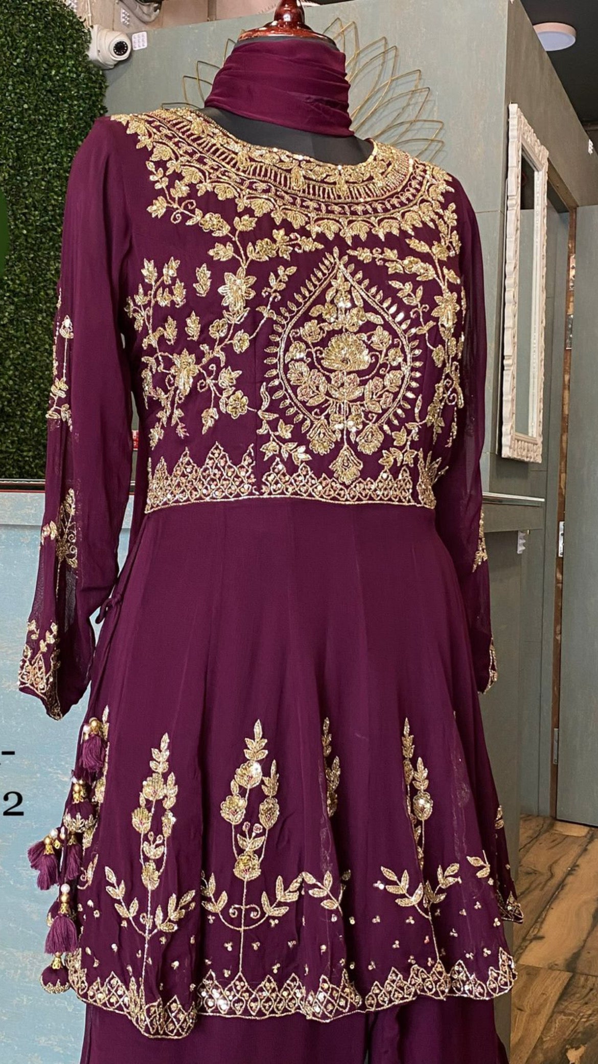 Manya gorgette peplum dress - Saffronfashionindia