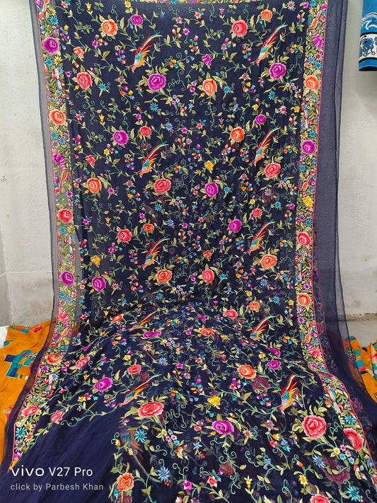 Rosila Authentic Parsi gara saree - Saffronfashionindia