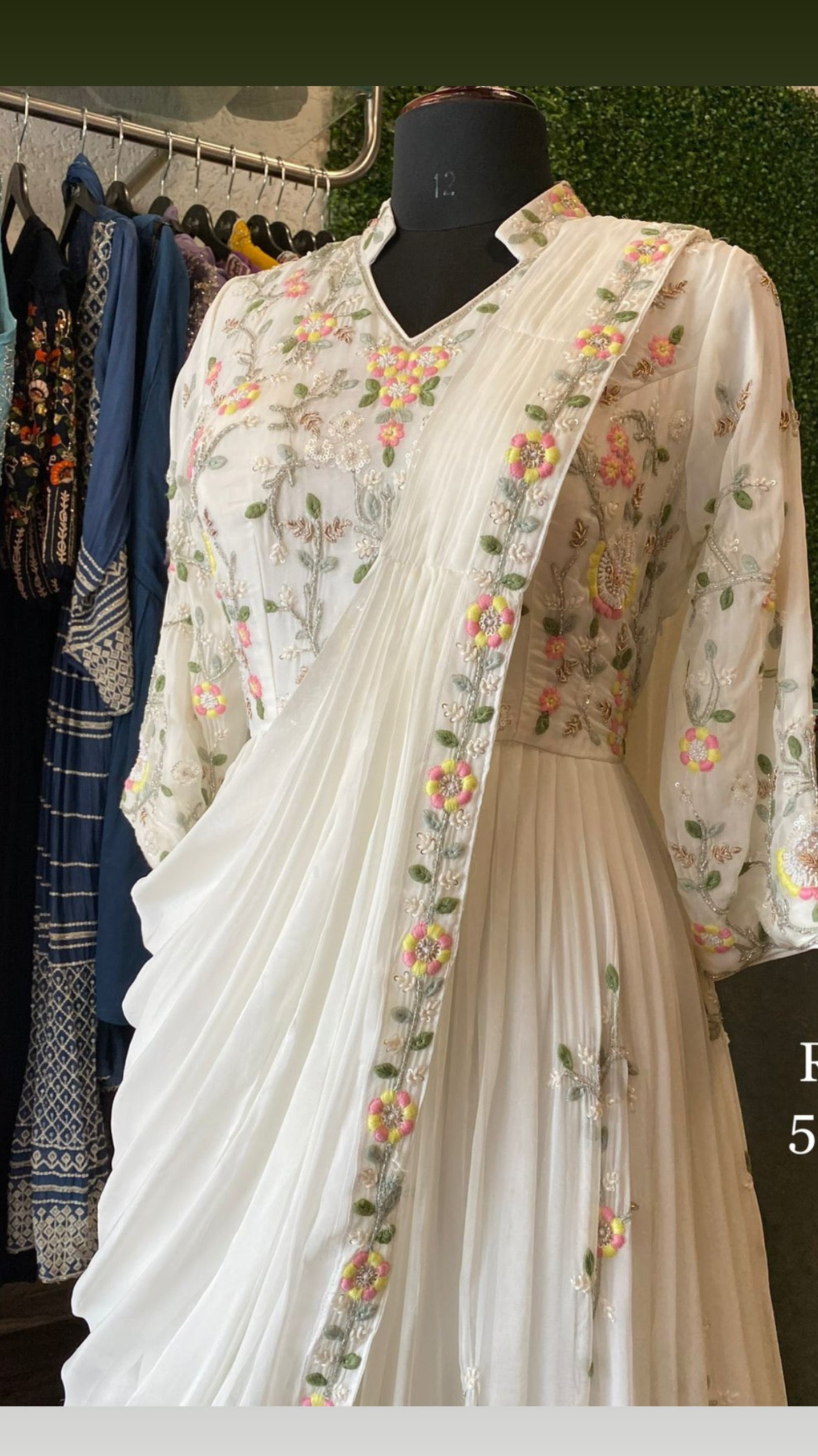 Embroidered fairly gown - Saffronfashionindia