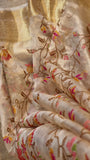 Embroidered tissue silk organza sari