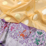 Rajwara handwoven kora Katan saree
