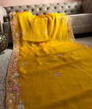 Sushi yellow organza partywear sari