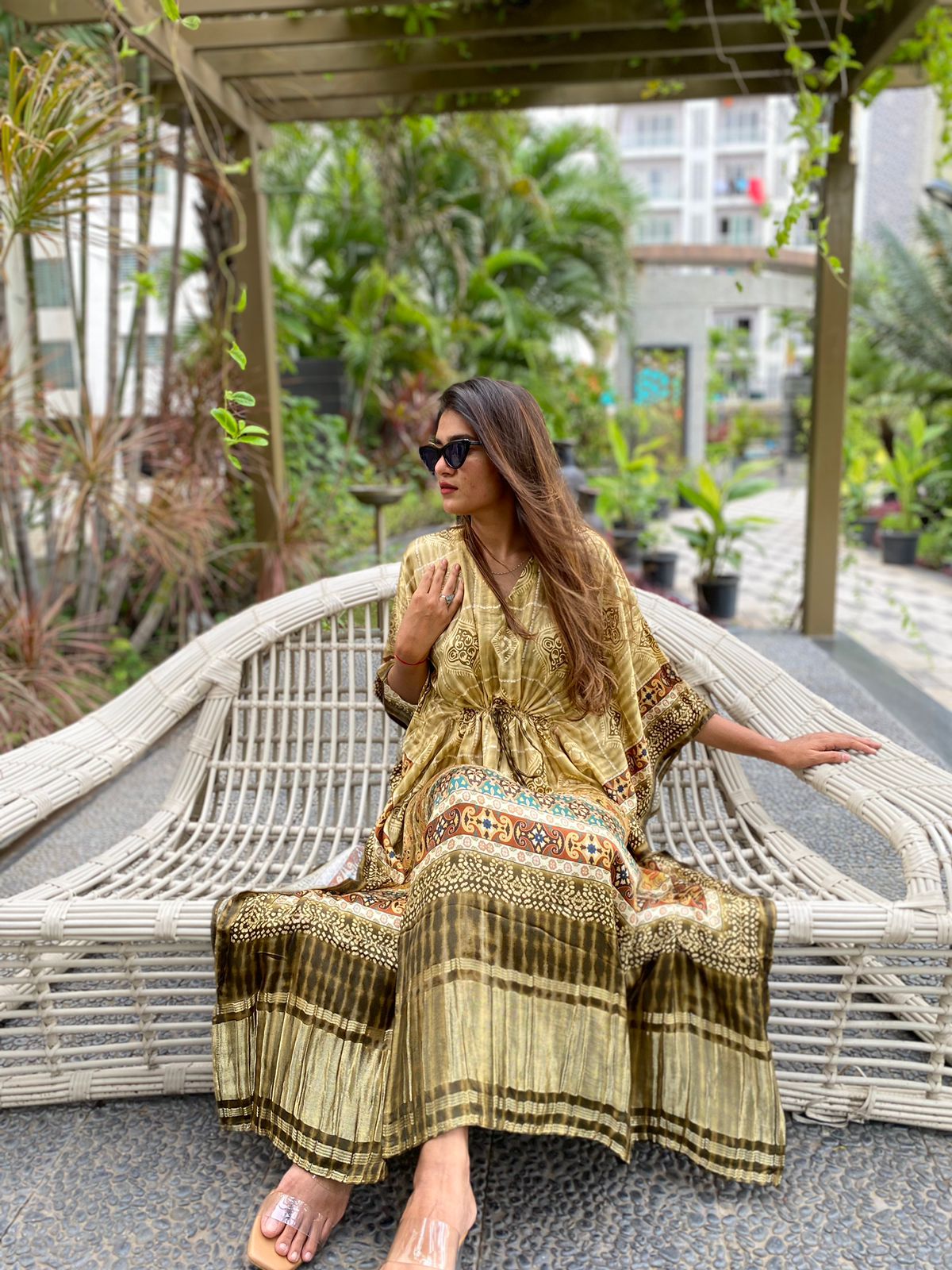 Beachong gajji silk kaftan - Saffronfashionindia
