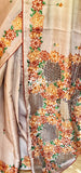 Cutwork inspired saree tussar silk sari