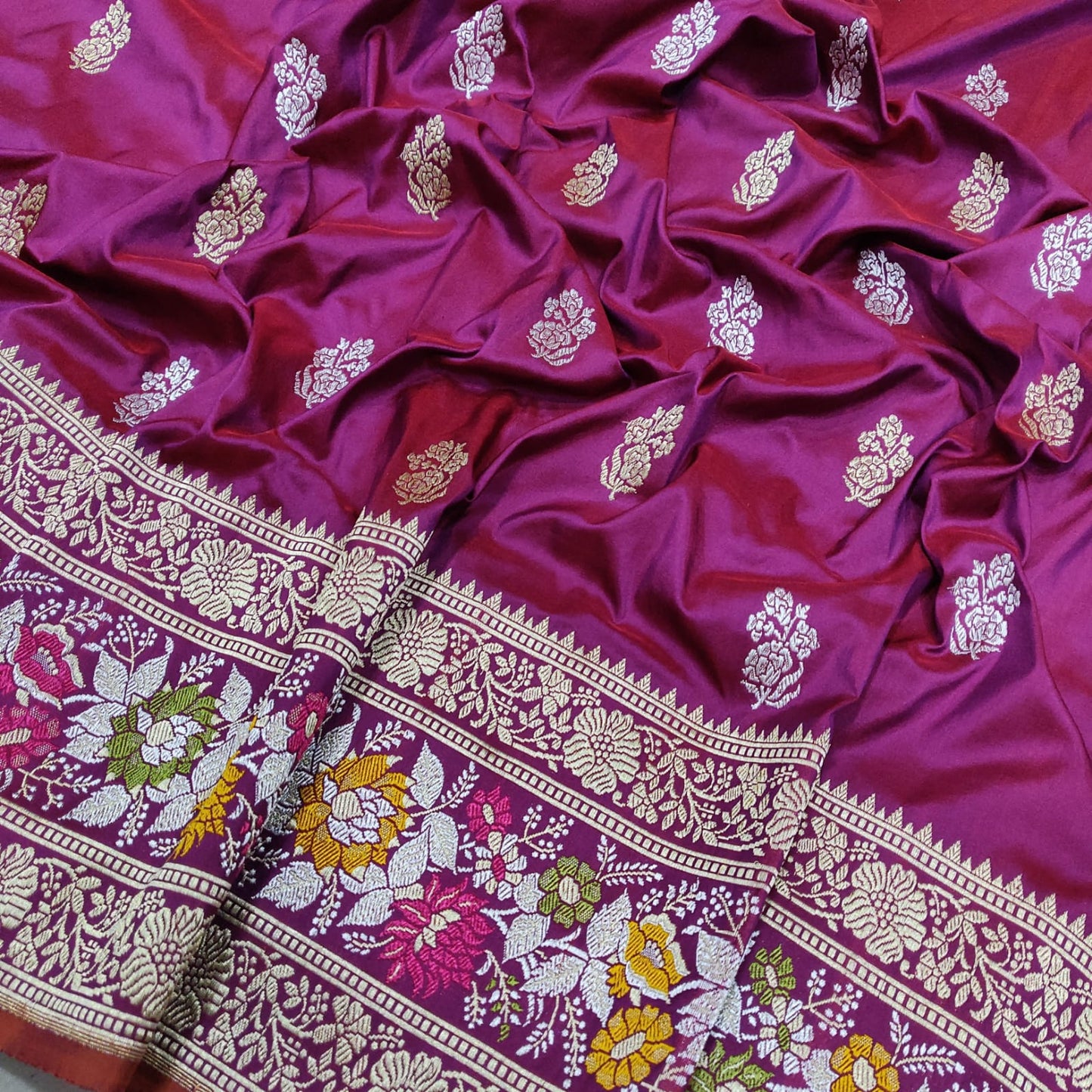 Muhani Katan silk handwoven sarees - Saffronfashionindia