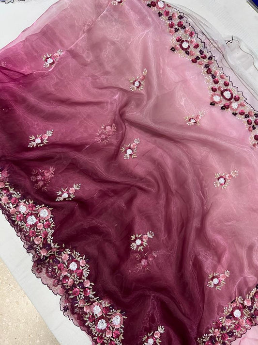 Viranika sequins tissue sexy saris - Saffronfashionindia