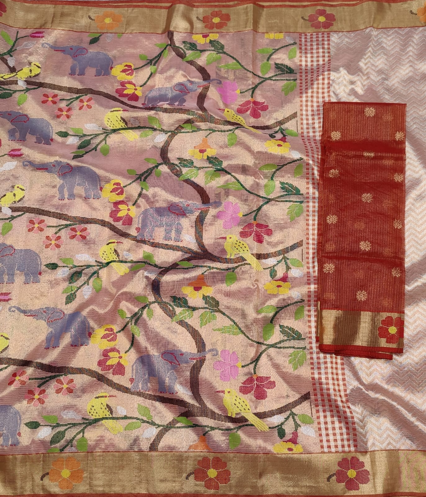 Rivaaz indian zari kota saree - Saffronfashionindia