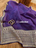 Purple Lehariya organza saree