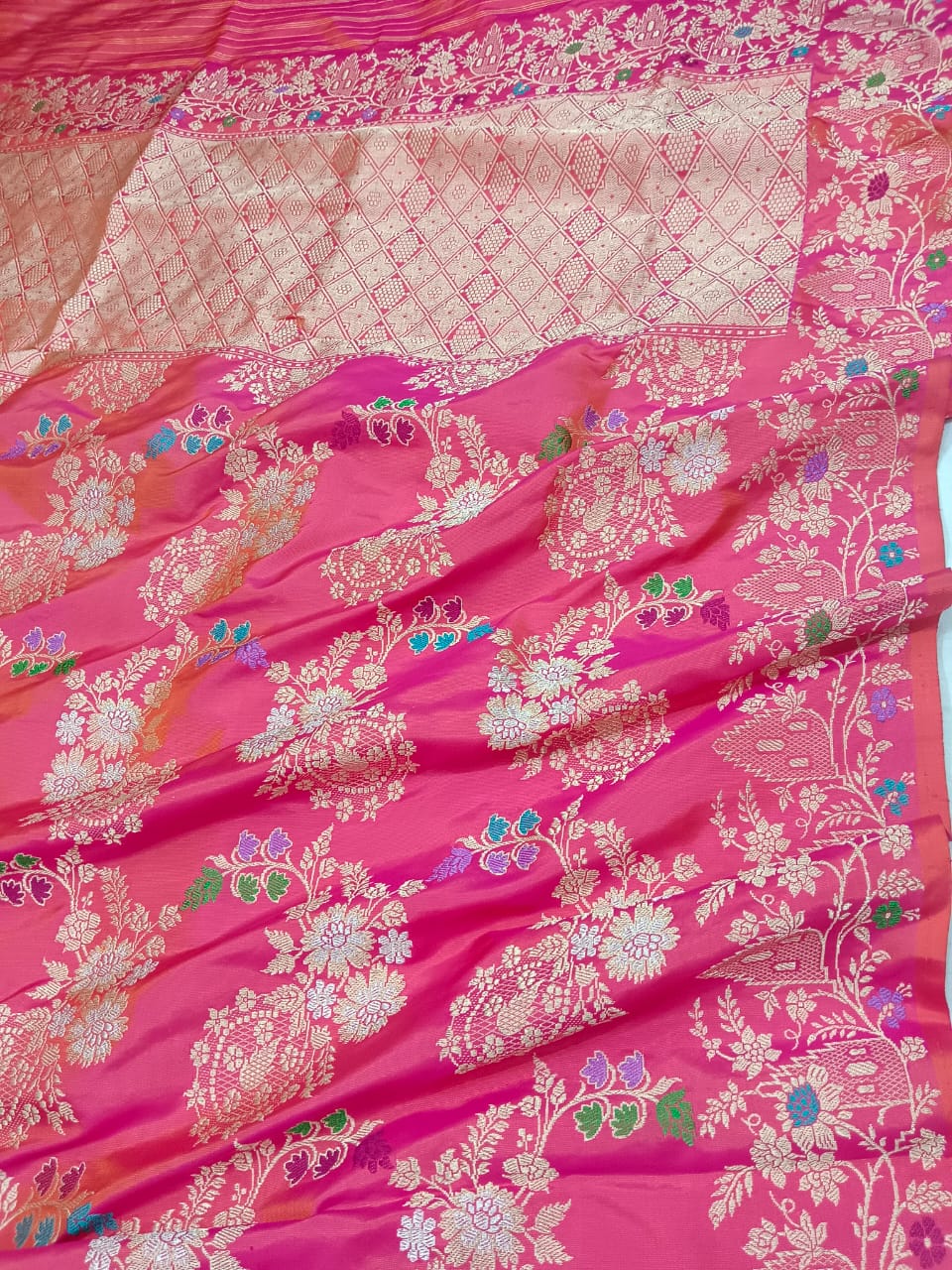 Gulabo exclusive Banarsi bridal Katan saree - Saffronfashionindia