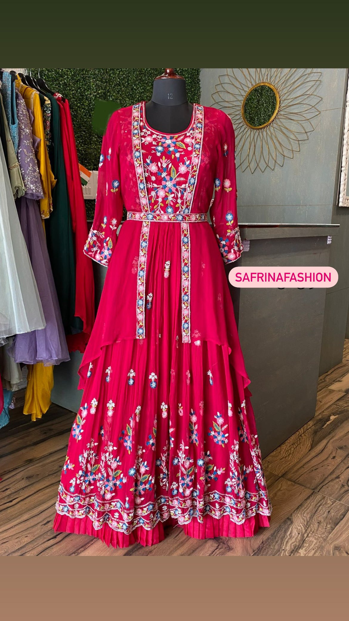 Romila gorgette dress - Saffronfashionindia