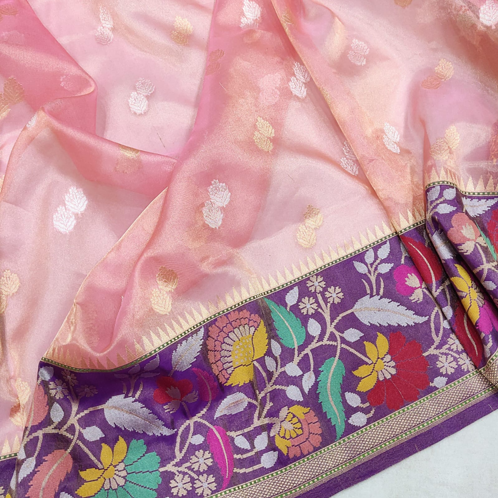 Wahima tissue kora handwoven saree - Saffronfashionindia