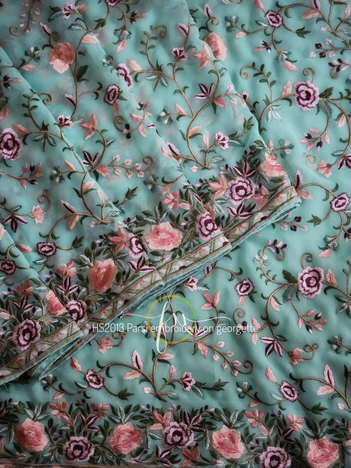 Karva parsi inspired gorgette saree - Saffronfashionindia